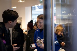 ColetteÕs Sarah Andelman handing out chocolates.