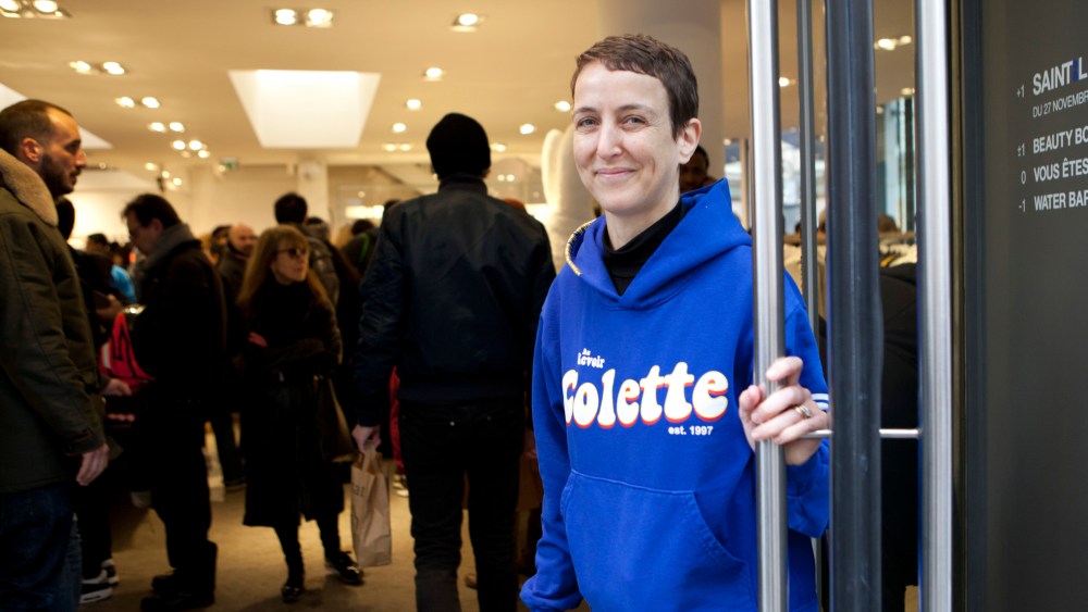 Sarah Andelman at the door of Colette on Wednesday.