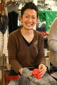 Jussara Lee held a holiday mending party to encourage sustainability.
