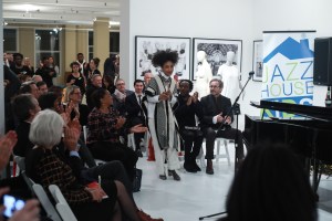 Esperanza Spalding amid the crowd at Ralph Pucci