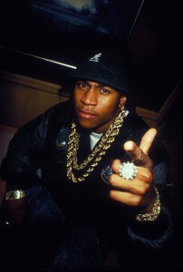 LL Cool J wearing black hat and lots of gold jewellery, U.S.A, 1980sSTOCK