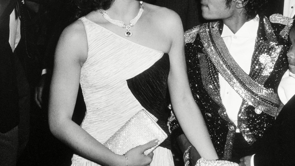 Pop superstar Michael Jackson escorts actress-model Brooke Shields to a party at the Rex restaurant in Los Angeles following the Grammy Awards presentationGrammy Awards, Los Angeles, USA
