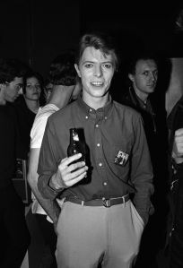 Musician and actor David Bowie with a beer at the Peppermint Lounge in New YorkPeppermint Lounge, New York