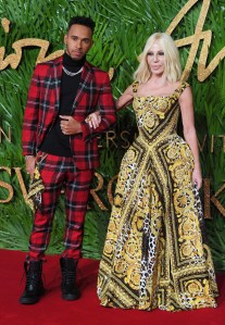 Lewis Hamilton and Donatella Versace