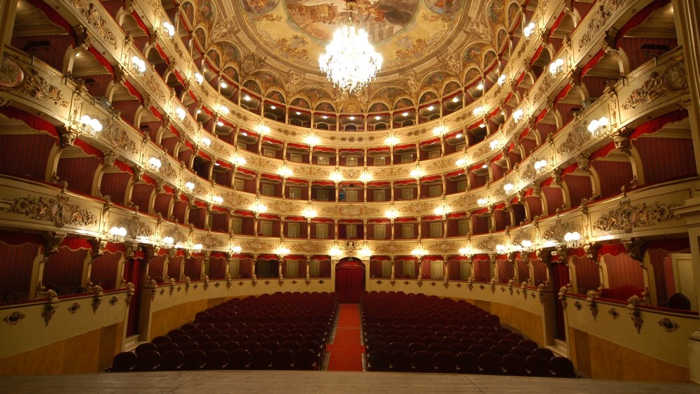 The Teatro Morlacchi theater in Perugia, Italy.
