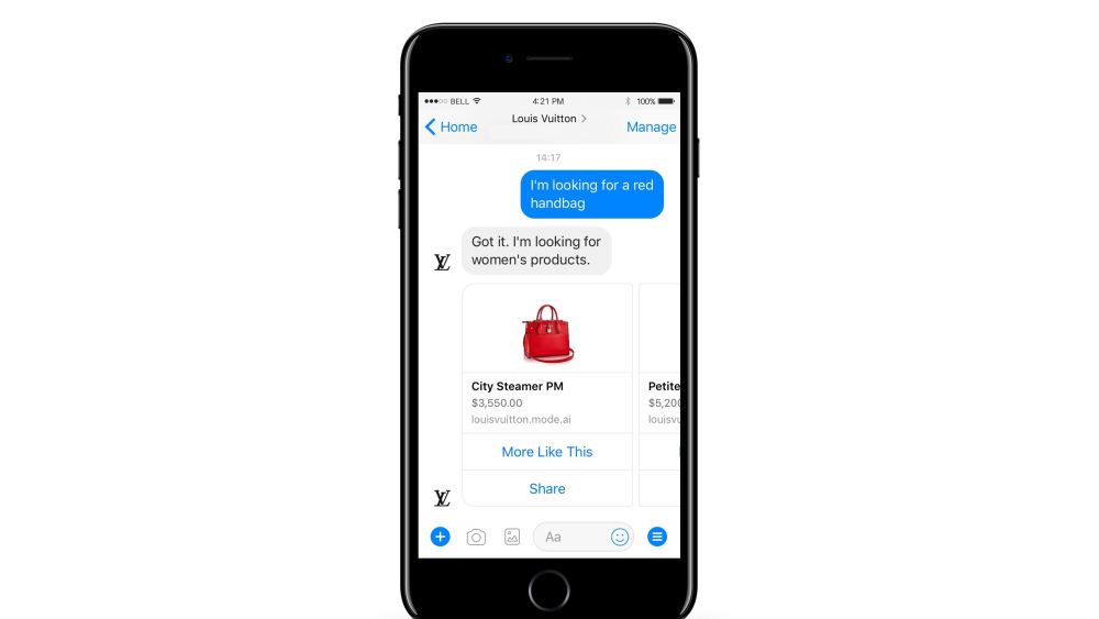 Louis Vuitton's Virtual Assistant on Facebook Messenger