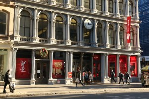 The Armani Box and YSL pop up shops in Soho.