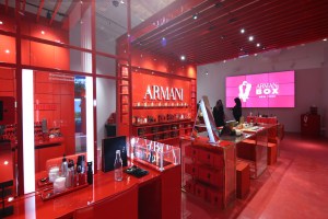 The Armani Box pop up shop in Soho.