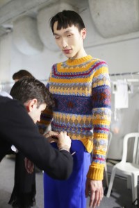 Backstage at Acne Studios Men's Fall 2018