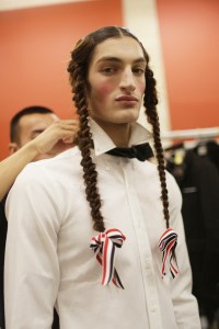 Backstage at Thom Browne Men's Fall 2018