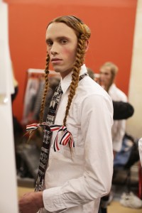 Backstage at Thom Browne Men's Fall 2018