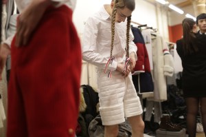 Backstage at Thom Browne Men's Fall 2018