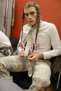 Backstage at Thom Browne Men's Fall 2018