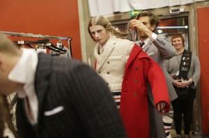 Backstage at Thom Browne Men's Fall 2018