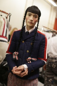 Backstage at Thom Browne Men's Fall 2018