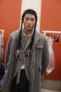 Backstage at Thom Browne Men's Fall 2018