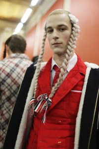 Backstage at Thom Browne Men's Fall 2018