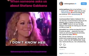 Stefano Gabbana immediately reposts an example of Diet Prada’s “bullying.”