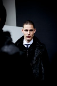 Backstage at Emporio Armani Men's Fall 2018