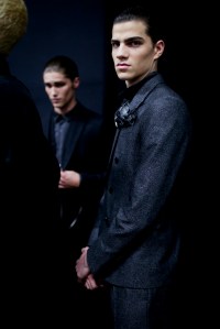 Backstage at Emporio Armani Men's Fall 2018