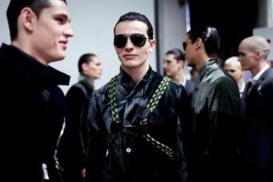 Backstage at Emporio Armani Men's Fall 2018