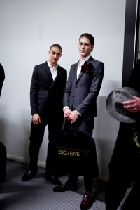 Backstage at Emporio Armani Men's Fall 2018