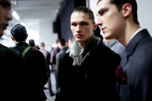 Backstage at Emporio Armani Men's Fall 2018