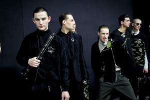 Backstage at Emporio Armani Men's Fall 2018