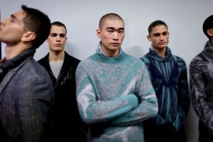 Backstage at Emporio Armani Men's Fall 2018