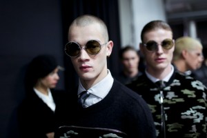 Backstage at Emporio Armani Men's Fall 2018