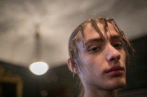 Backstage at Edward Crutchley Fall 2018