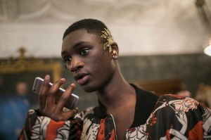Backstage at Edward Crutchley Fall 2018