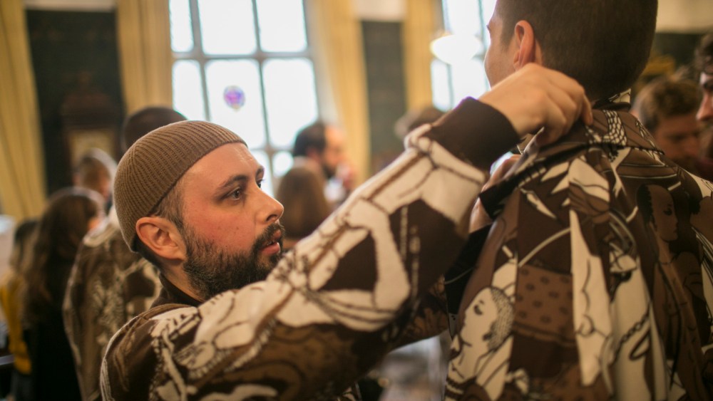 Backstage at Edward Crutchley Fall 2018