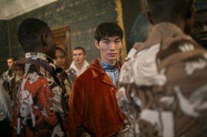 Backstage at Edward Crutchley Fall 2018