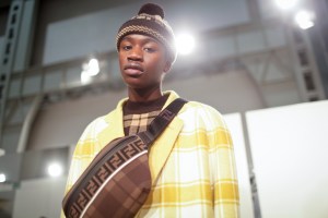 Backstage at Fendi Men's Fall 2018