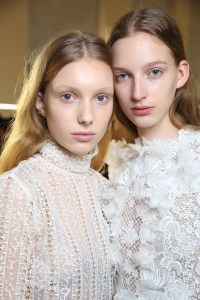 ÊÒThe inspiration started with the idea of a modern, young, carefree Jane Birkin,Ó said Val Garland backstage before Gaimbattista ValliÕs couture show, describing its beauty look. ÒIn terms of makeup, [the designer] just wants impeccable skin Ñ the best versionsÓ of modelsÕ own selves. The makeup artist added a bit of sheen to their faces and brushed up eyebrows. Valli, she said, Òwants [it] to feel like real women wear couture.Ó Ñ Jennifer Weil