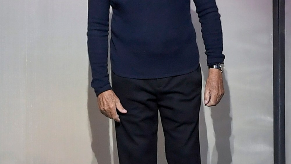 Giorgio Armani on the catwalk