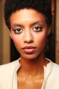Linda Cantello, Giorgio Armani BeautyÕs international makeup artist, said the beauty look at the brandÕs couture show was meant to be very ÒsoftÓ and Òopaline.Ó ÒSo the makeup is just like a nuage of pastels, very blended with a lot of white,Ó she explained. Some faux eyelashes were added to the outer areas of modelsÕ peepers for heightened definition, while their lips were left a natural color with an added touch of raspberry pink. Among the key products used here were ArmaniÕs Eye Tint in numbers 32, 33 and 35, Face Fabric number 0, Eccentrico mascara number 1 and Lip Maestro number 505. Ñ Jennifer Weil