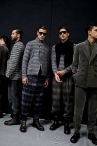 Backstage at Giorgio Armani Men's Fall 2018