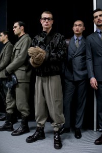 Backstage at Giorgio Armani Men's Fall 2018