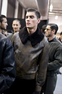Backstage at Giorgio Armani Men's Fall 2018