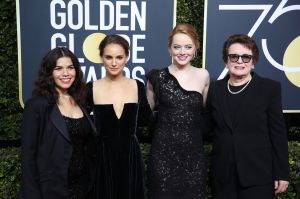 America Ferrera, Natalie Portman, Emma Stone and Billie Jean King, Golden Globes 2018