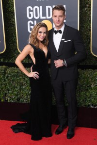 Justin Hartley and Chrishell Stause, Golden Globes 2018