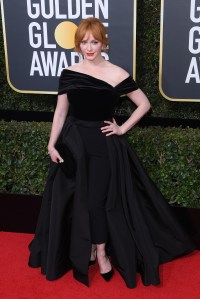 Christina Hendricks in Naeem Khan, Golden Globes 2018