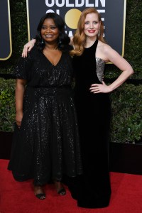 Octavia Spencer and Jessica Chastain, Golden Globes 2018