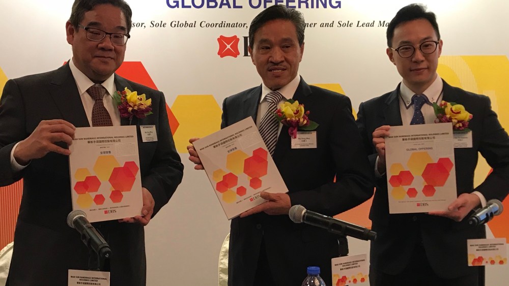 The management team of Wah Sun Handbags from left to right: ceo Ma Hing Ming, chairman Ma Hing Man, and financial controller Dominic Li.