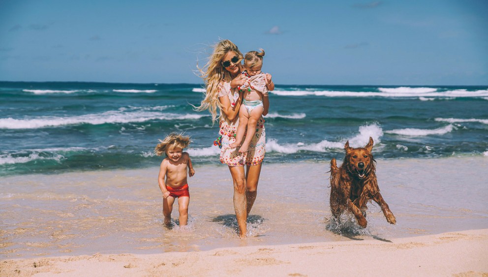 Amber Fillerup Clark and her two children.