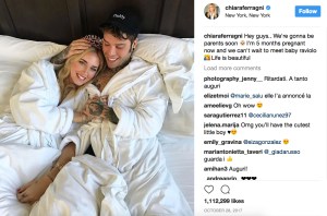 Chiara Ferragni announced her pregnancy on Instagram last October.