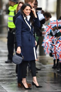 Prince Harry, Meghan MarklePrince Harry and Meghan Markle visit Birmingham, UK - 08 Mar 2018Prince Harry and Ms. Markle will firstly attend an event at Millennium Point to celebrateInternational Women's Day, which aims to inspire the next generation of young women topursue careers in Science, Technology, Engineering and Maths (STEM). Hosted by socialenterprise Stemettes, the event will bring together female students from local secondaryschools and include interactive activities, a panel discussion, speed networkingopportunities with local businesses, and information on work experience, apprenticeships,A-level choices, and university degrees in STEM. Prince Harry and Ms. Markle will join theyoung women as they take part in building apps and touchpads, before hearing more abouttheir motivations to pursue STEM subjects. WEARING J CREW J.CREW COAT ALL SAINT SWEATER BAG BY ALTUZARRA