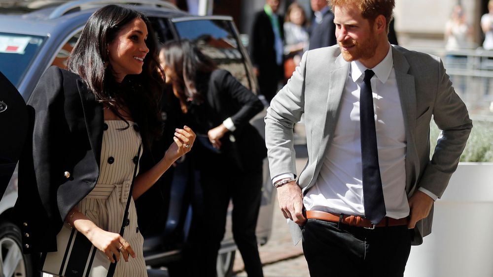 Britain's Prince Harry and his fiancee Meghan Markle arrive at the Queen Elizabeth II Center during the Commonwealth Heads of Government Meeting in LondonBritain Commonwealth, London, United Kingdom - 18 Apr 2018